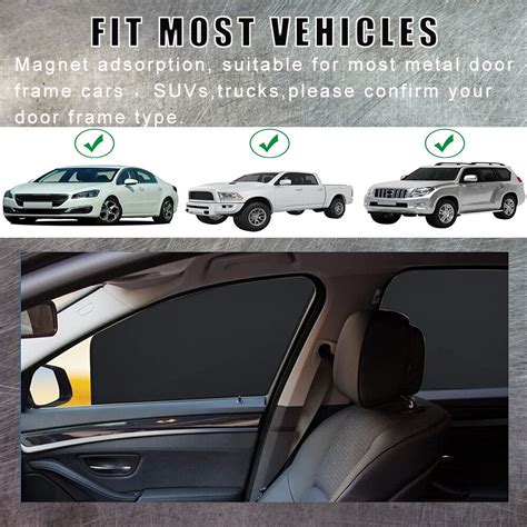 4Pcs Magnetic Car Side Window Sun Shade Cover Shield UV Protection