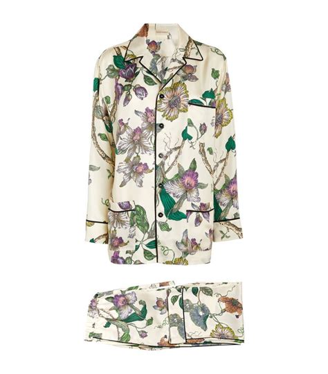 Olivia Von Halle Silk Floral Yves Pyjama Set Multi Editorialist