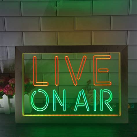 On Air Live Recording Studio Video Room Dual Color Led Neon Sign Photo