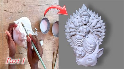 Durga Murti Making 2023 Durga Thakur Banano Wall Putty Art Part 1