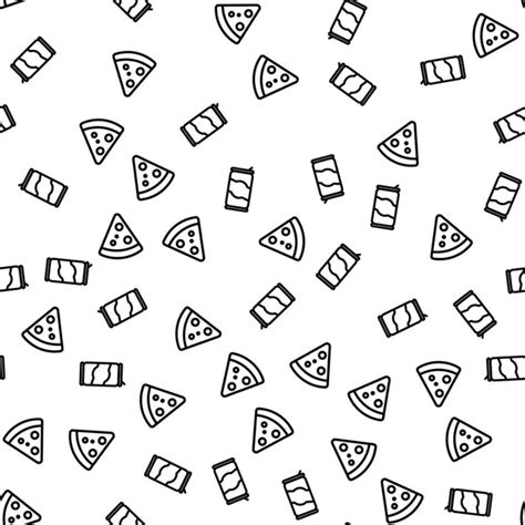 Italian Food Pizza Pepperoni Seamless Pattern Stock Image Everypixel