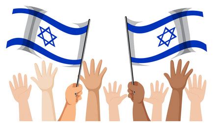 Hand Holding Israel Flag For Peace Sign Royalty Free Vector