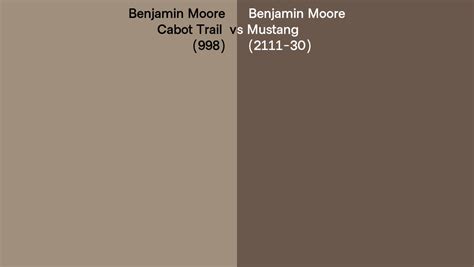 Benjamin Moore Cabot Trail Vs Mustang Side By Side Comparison