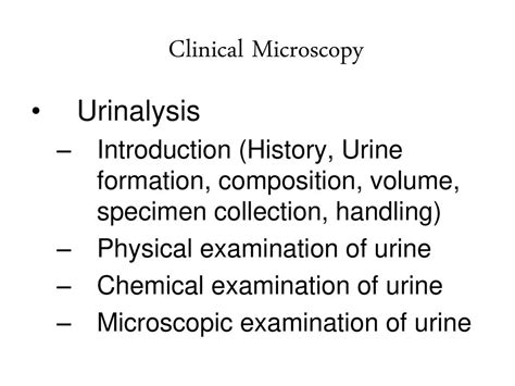 Urine Analysis Other Body Fluids Ubf Or Clinical Microscopy Mlt Ppt