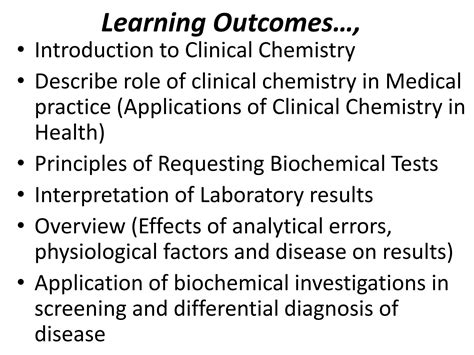 SOLUTION Lecture 1 2 Intro To Clinical Chemistry Specimen Collection