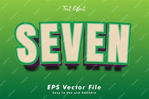 Premium Vector | Modern seven text typography effect template
