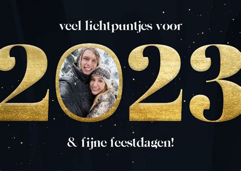 Fotokaart Gouden 2023 Met Veel Lichtpuntjes En Kaartje2go