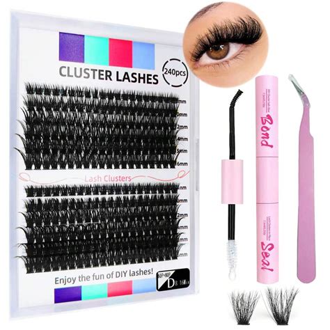 Diy Eyelash Extension Kit 240pcs Single Lash Cluster D Curl 8 16mm Hybrid Eyelash Cluster With