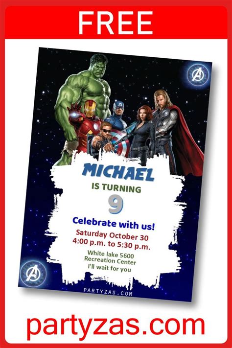 [FREE] Avengers Digital Invitation | Digital invitations, Avengers ...