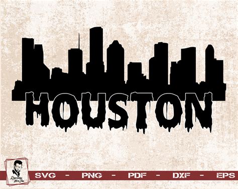 Houston Svg Houston City Skyline Silhouette Houston City Etsy