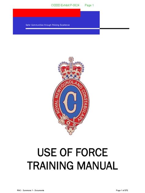 Use Of Force Training Manual Safer Communities Through Policing