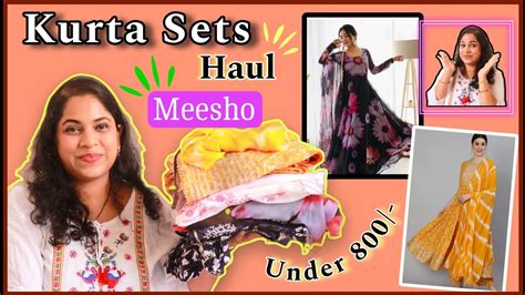 Meesho Kurta Sets Haul Under Festive Kurta Pant Dupatta Haul