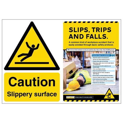 Caution Slippery Surface Slips Trips Falls Firstaid4less