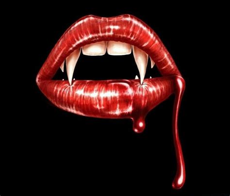 Realistic Illustration Vampire Lips Fantasy Art Vampire Art