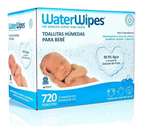 Waterwipes 720 Toallitas Humedas Para Bebe 12 Pack De 60 Cuotas Sin