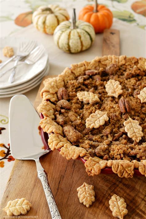 Pumpkin Pecan Streusel Pie With Pecan Piecrust Home Is Where The Boat Is