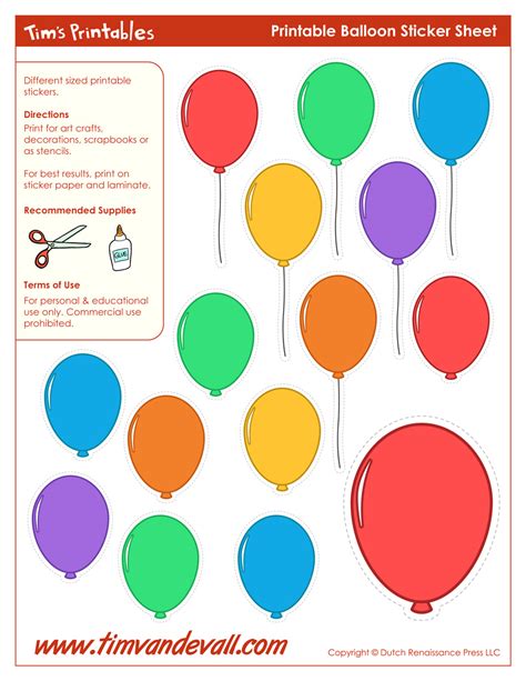 Balloons Template Printable