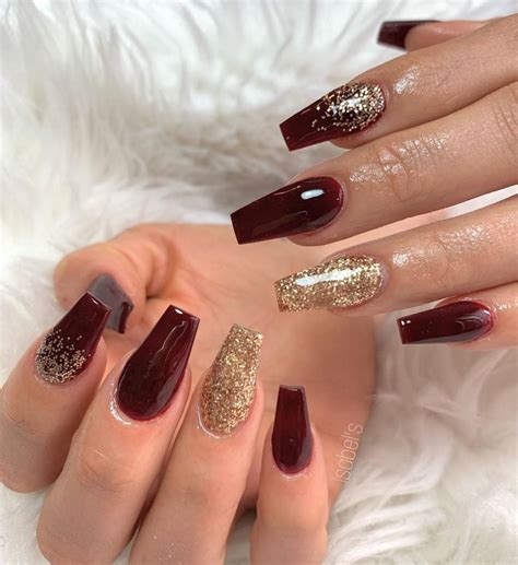 51 Stunning And Trendy Fall Nails To Stand Out In 2024 Gold Acrylic