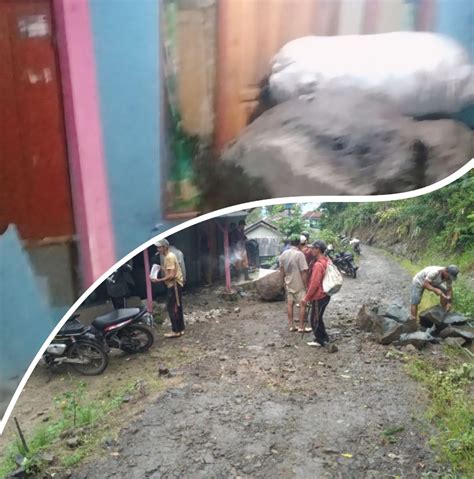 Longsor Batu Di Cisewu Garut Timpa Rumah Warga Dan Dua Pengendara