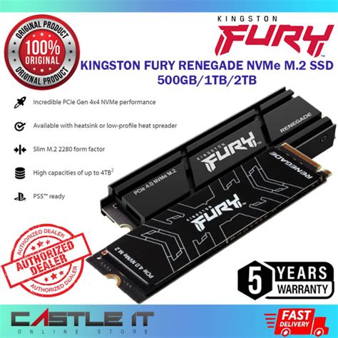 Kingston Fury Renegade Heatsink Nvme M Pcie Gen Ssd Gb Tb Tb