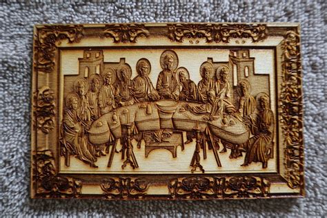 The Last Supper Laser Engraved Refrigerator Magnet Free Etsy