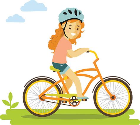 Girl Riding Bike Illustrations Royalty Free Vector Graphics And Clip Art