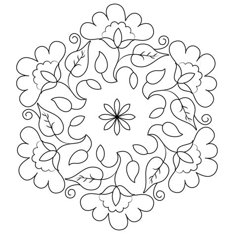 Diwali Rangoli Coloring Pages At Free Printable