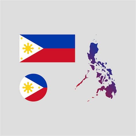 Premium Vector Phillippines National Map And Flag Vectors Set