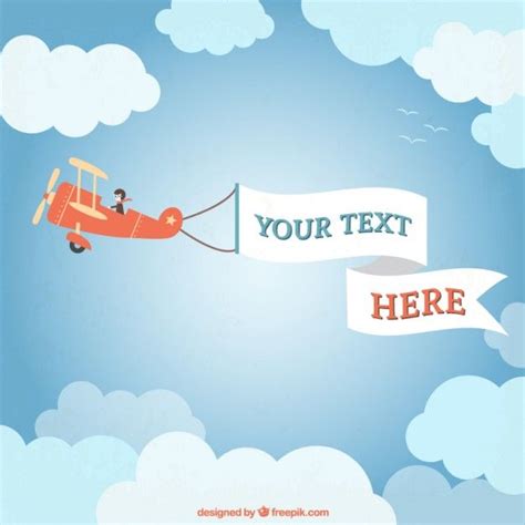 Premium Vector Light Airplane With A Banner Airplane Birthday Party