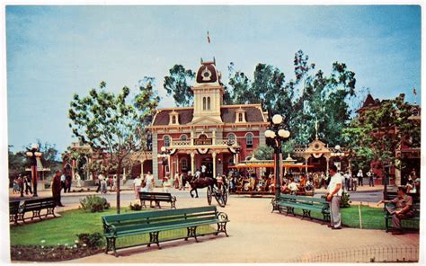 Disneyland Town Square Postcard Vintage Walt Disney Etsy Vintage