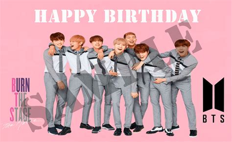 Bts Happy Birthday Cake Topper Digital Printable Hong Kong