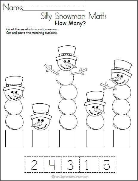 Winter Counting Worksheets