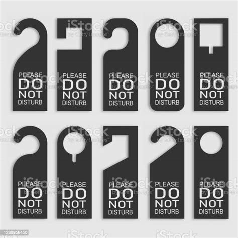 Do Not Disturb Door Hanger Set Vector Stock Illustration Download