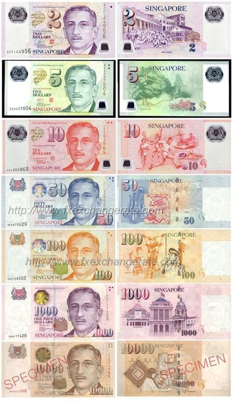 Singapore Currency Singapore Dollar Selos Notas Moedas