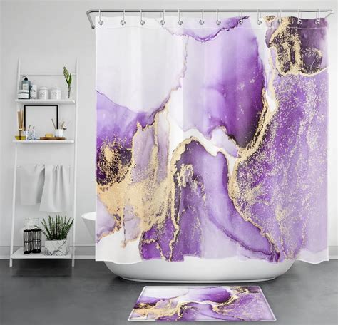 Elevate Your Bathroom Style With A Luxurious Marble Shower Curtain Set