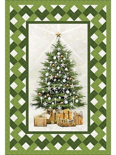 Quilted Christmas Tree Wall Hanging Lattice Quilt Fabric Panel