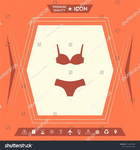Set Lingerie Swimsuit Twopiece Bikini Silhouette Stock Vector Royalty Free