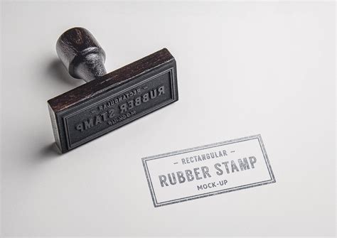 Mockup Showing Lying Rubber Stamp And Its Mark On Paper Free Download