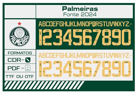 Fonte Palmeiras Puma 2024 TTF CDR PDF Arte Vetor Camisa