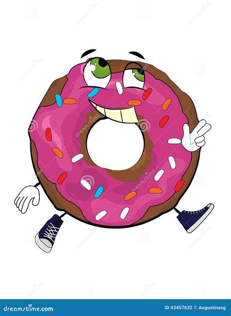 Cheerful Doughnut Cartoon Stock Illustration Illustration Of Cartoon