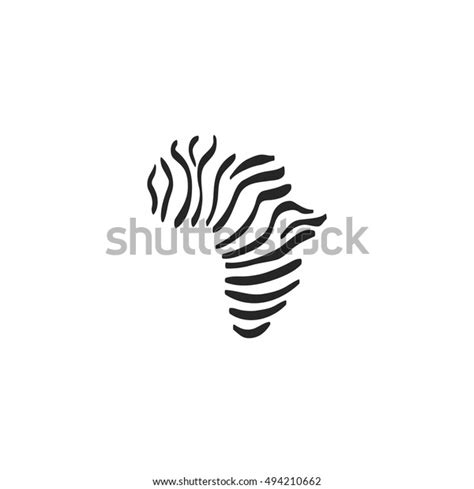 Africa Map Striped Icon Doodle Sketch Image Vectorielle De Stock