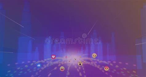 Image of Emoji Icons Over Cityscape Stock Illustration - Illustration ...