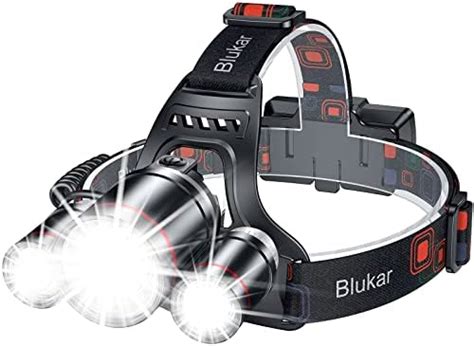 Blukar Lampe Frontale Rechargeable 8000L Super Lumineux Étanche Léger