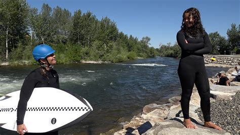 Surfers Ride The Expert Wave During Morning Sessions At The Whitewater Park