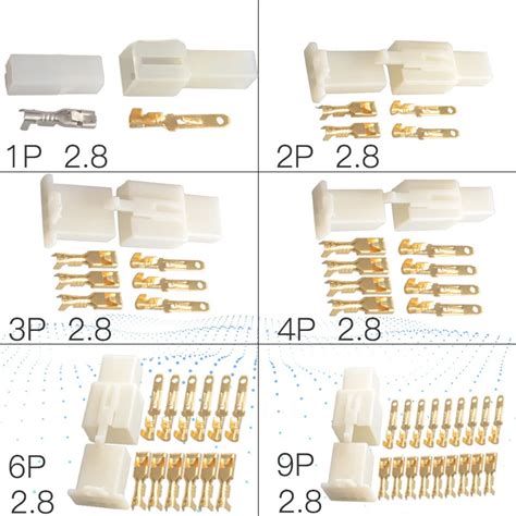 2kits 2 8mm 1 2 3 4 6 9 Pin Automotive Electrical Wire Connector Male Female