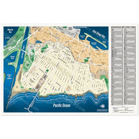 Ocean Beach Map San Diego Ca Poster Prints Otto Maps