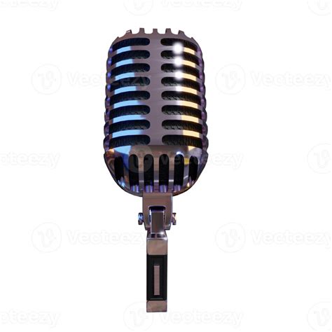 Silver Microphone Broadcast Or Karaoke 3d Render Element 9335961 Png