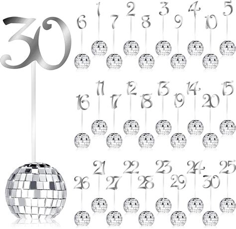 Amazon Ylolul Wedding Table Numbers Silver Disco Ball Table