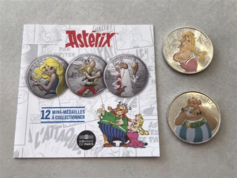 LOT DE 2 Mini médaille Obélix et Bonemine Monnaie de Paris Astérix 2022