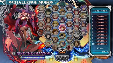 Blazblue Central Fiction All Nine The Phantom Challenges Youtube